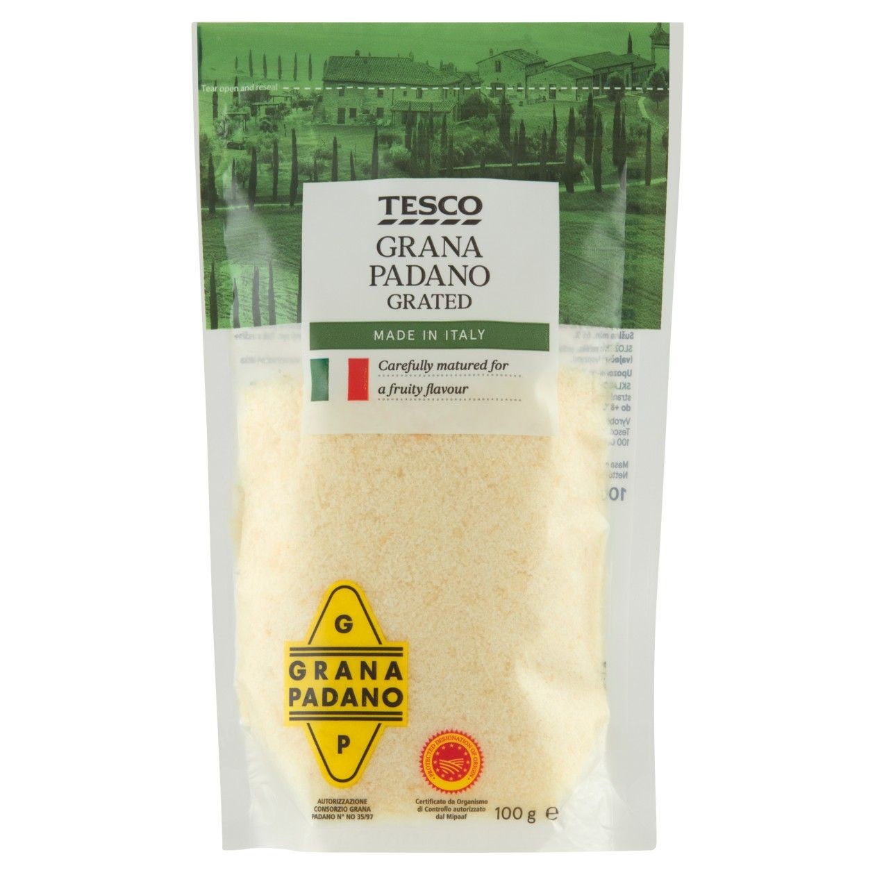 Tesco grana Padano Strouhaný 100g