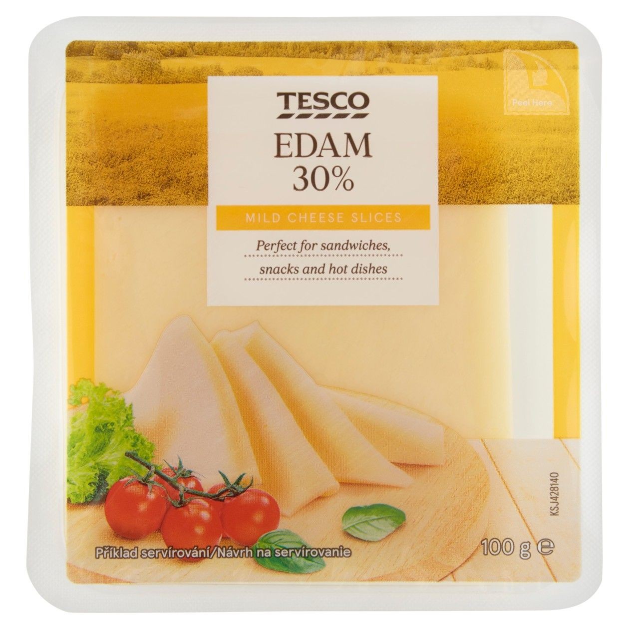 Tesco Edam 30% Polotvrdý Polotučný Sýr Plátky 100g