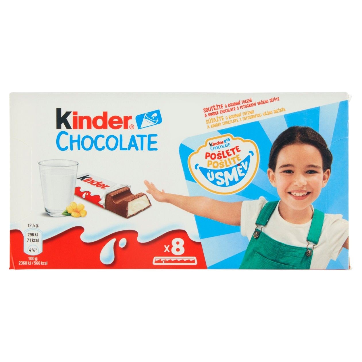 Kinder Chocolate Tyčinky Z mléčné Čokolády S mléčnou Náplní 8 Ks 100g