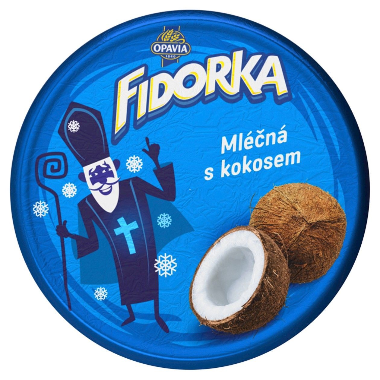 Opavia Fidorka mléčná S Kokosem, Oplatka, Modrá 30g