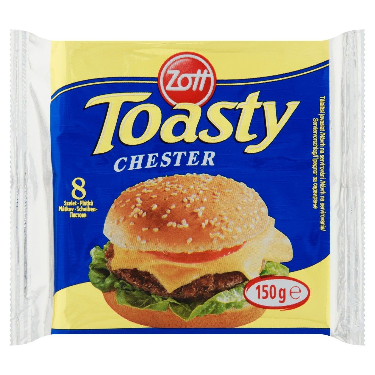 Zott Toasty Tavený Plátkový Sýr S Chesterem 8 X 18,75g (150g)