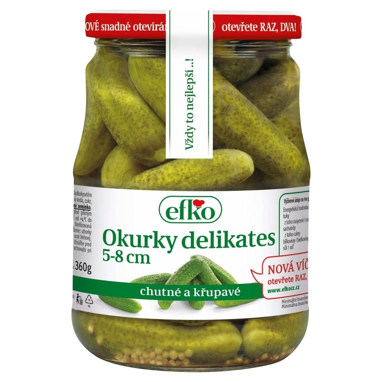 Efko Okurky Delikates 5-8 Cm 670g