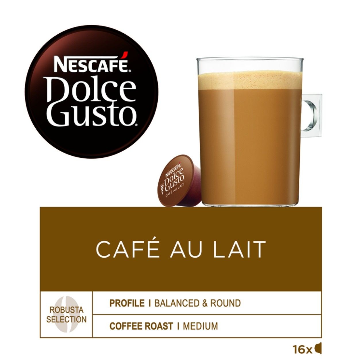 Nescafé Dolce gusto Café Au Lait - Kávové Kapsle - 16 Ks