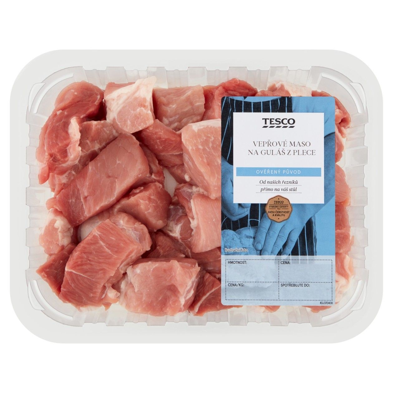 Tesco Vepřové Maso Na guláš Z Plece 0,500Kg