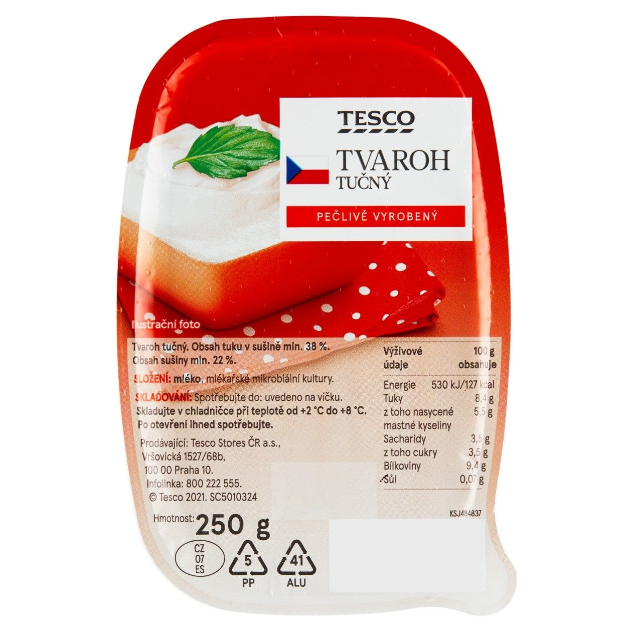 Tesco Tvaroh Tučný 250g