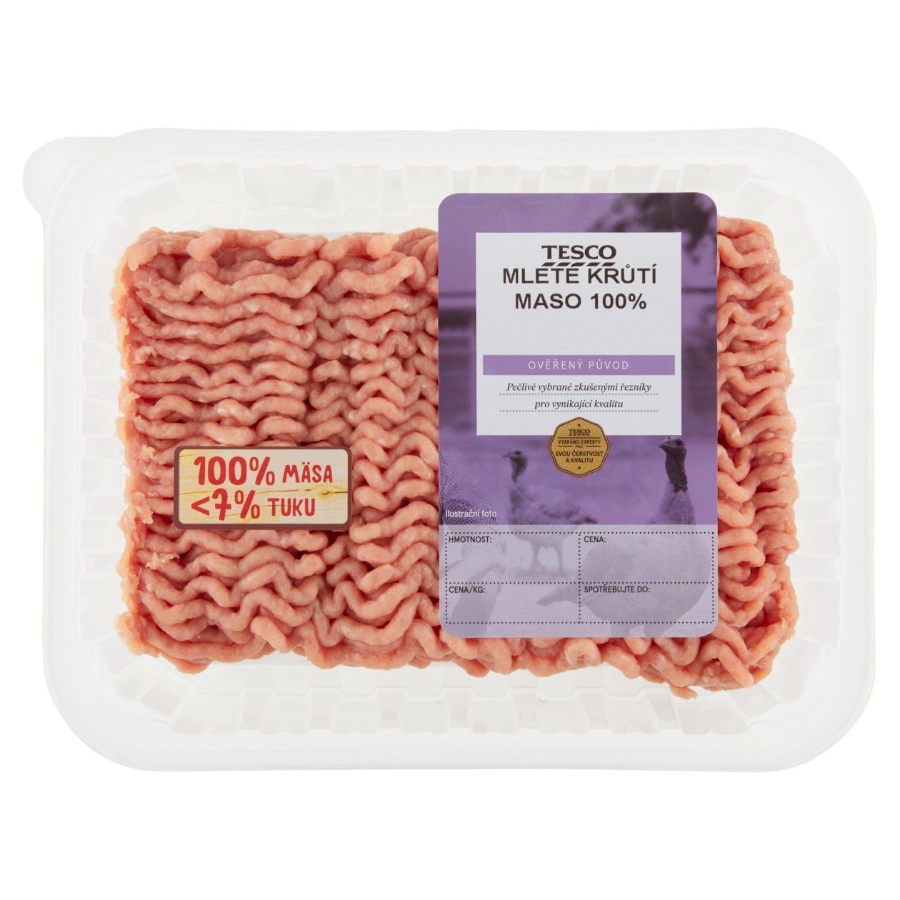 Tesco mleté Krůtí Maso 100% 500g