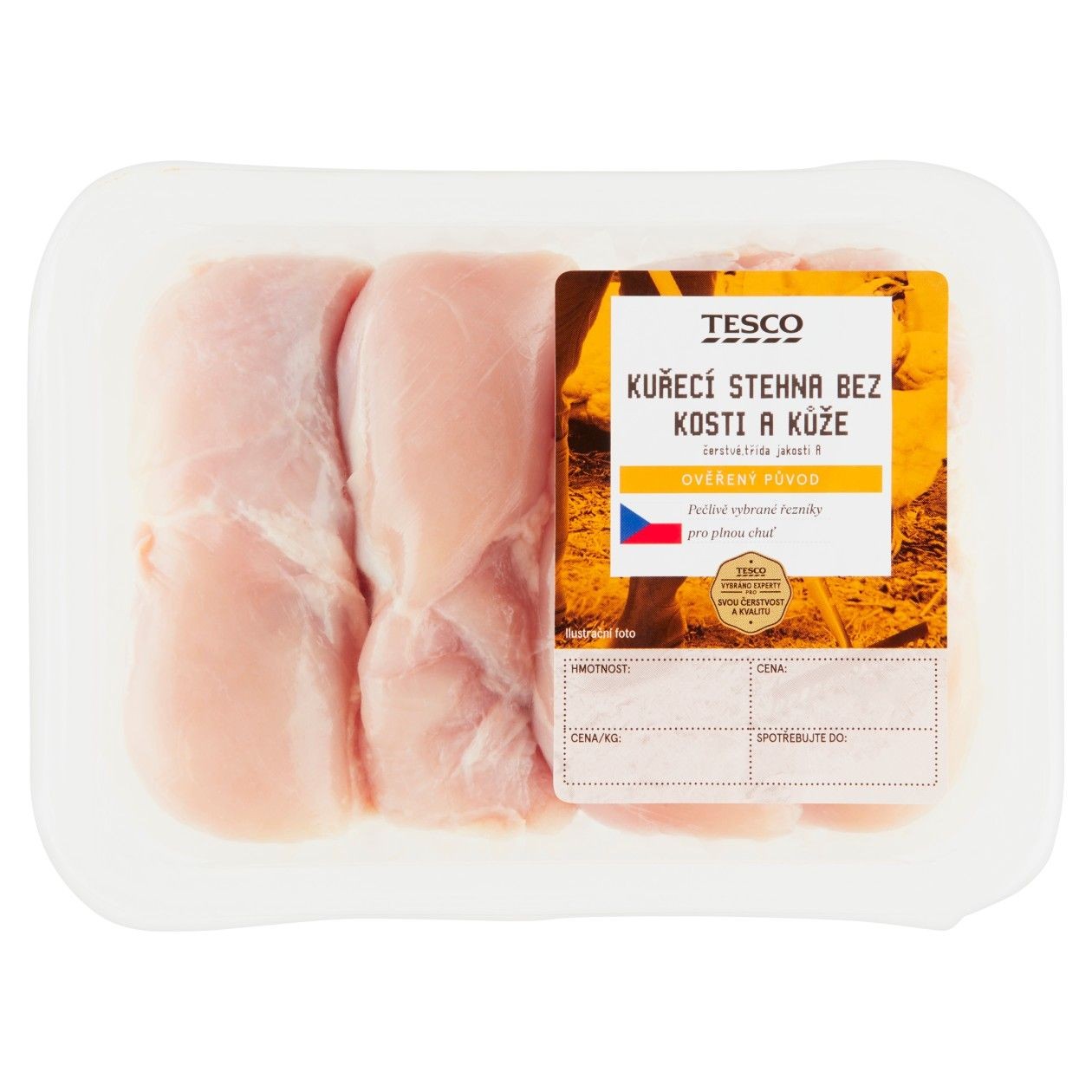 Tesco Kuřecí Stehna Bez Kosti A Kůže, 560g