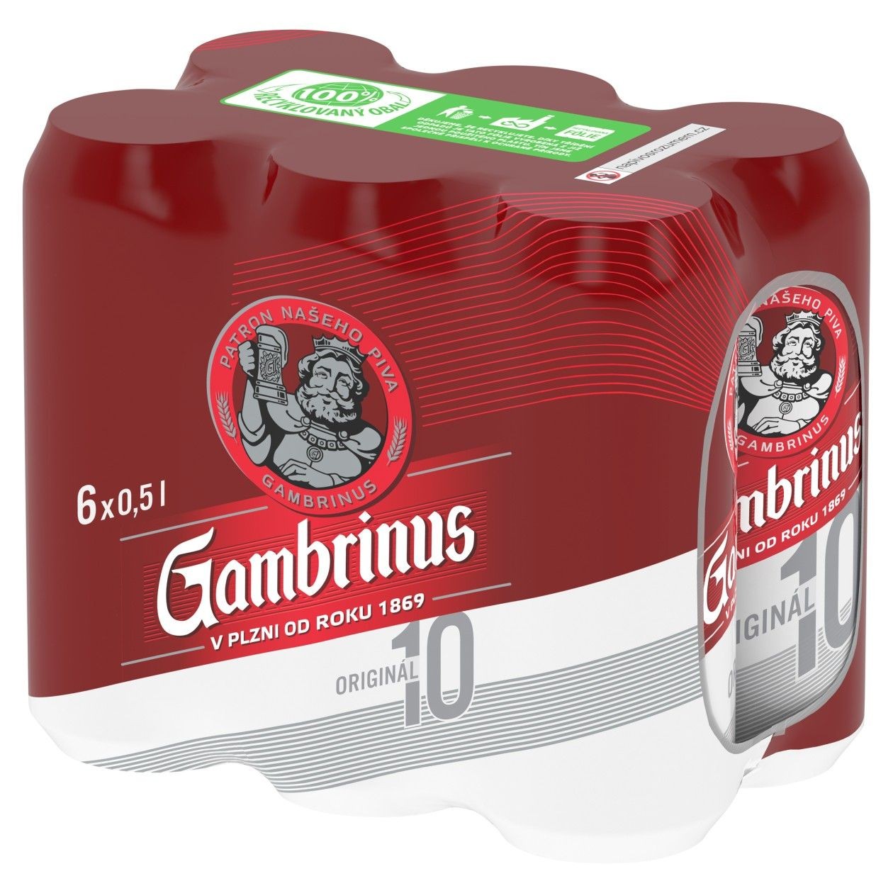 Gambrinus Originál 10 Pivo Výčepní Světlé 6 X 500Ml (3L)