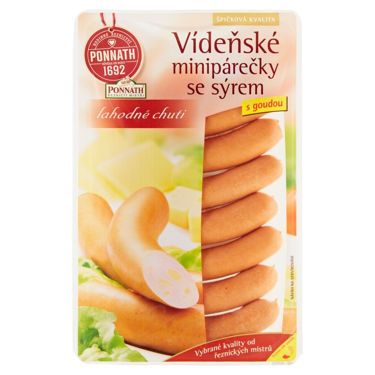 Ponnath Řezničtí Mistři Vídeňské Minipárečky Se Sýrem 200g