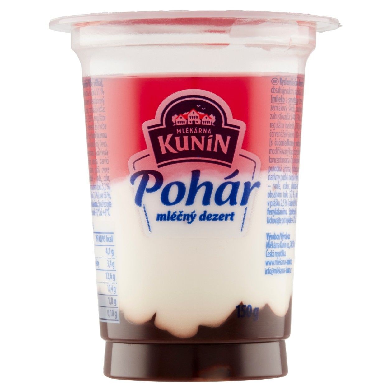 Mlékárna Kunín Pohár mléčný Dezert S Čokoládovou Příchutí 150g