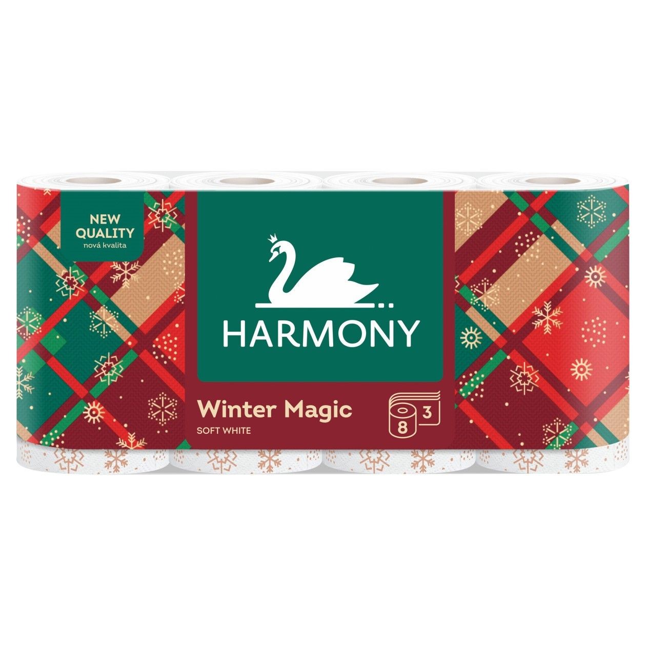 Harmony Soft White Toilet Paper 3 Ply 8 Pcs