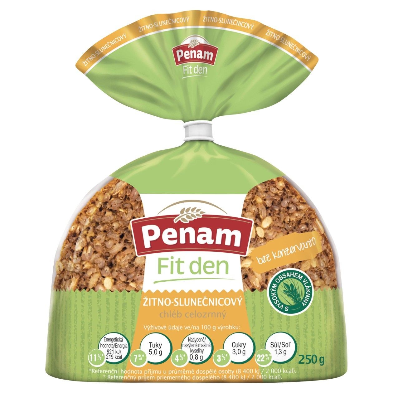 Penam Fit Den Rye-Sunflower Wholemeal Bread 250g