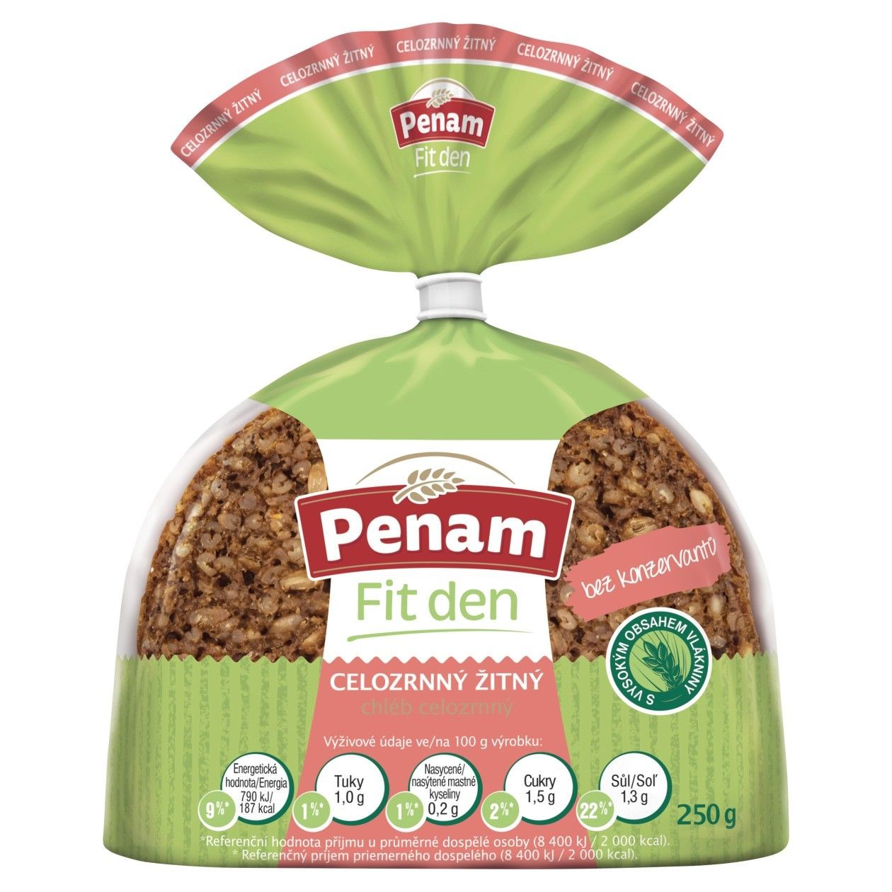 Penam Fit Den Wholemeal Rye Bread 250g