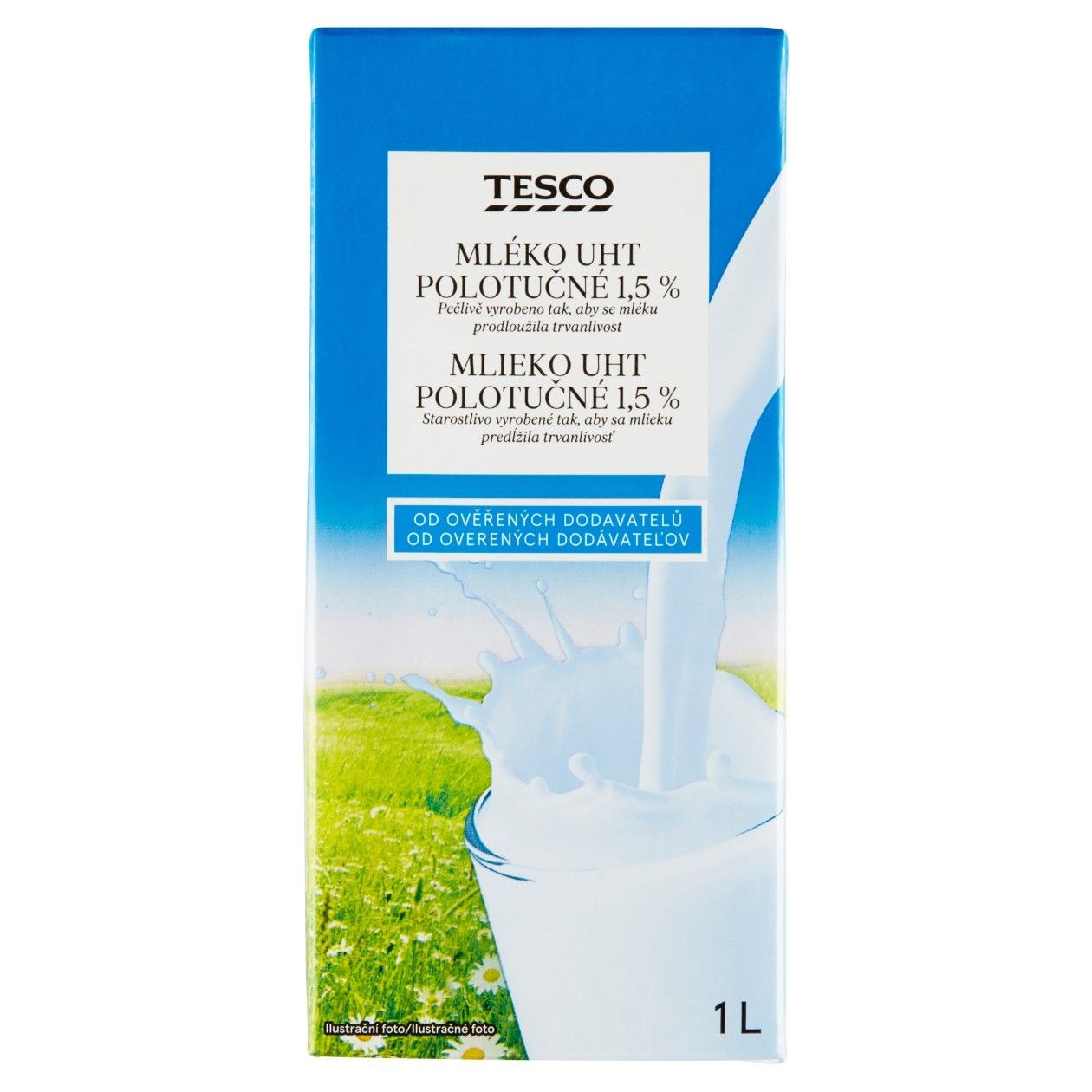 Tesco mléko Uht Polotučné 1,5% 1L