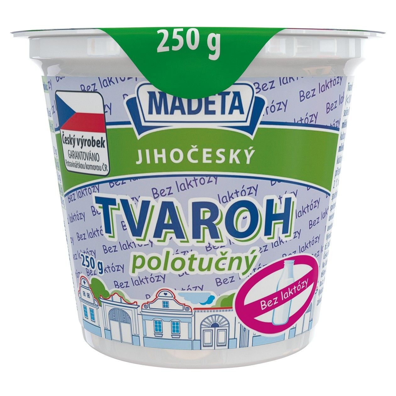 Madeta South Bohemian Semi-Fat Cottage Cheese Without Lactose 250g