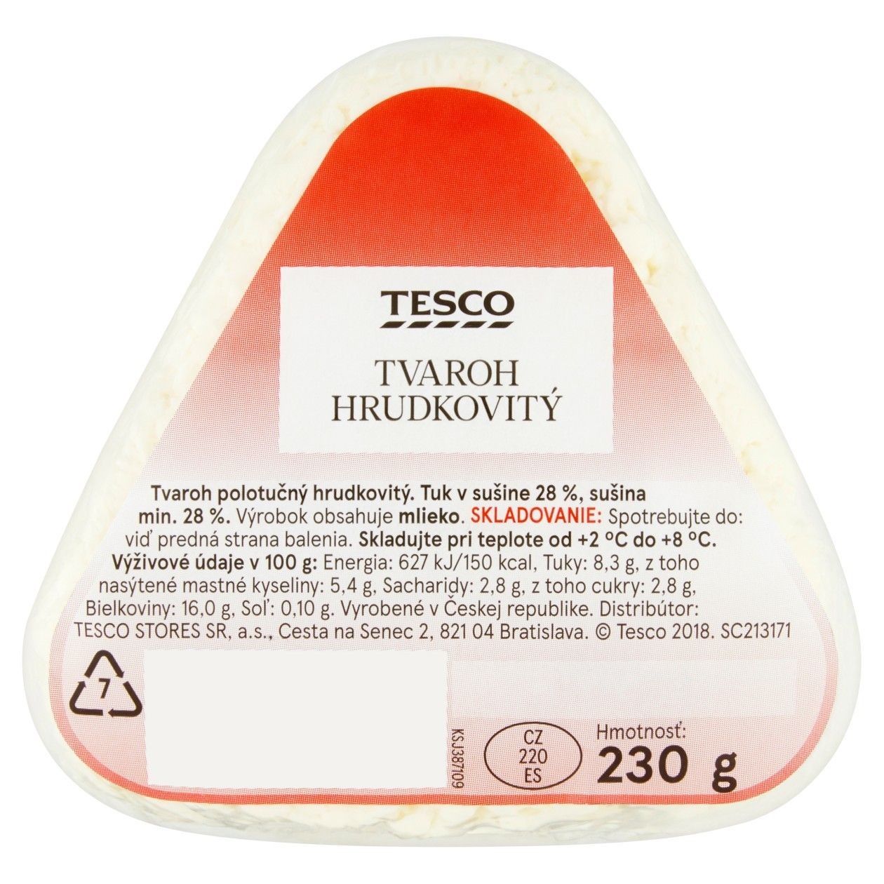 Tesco Tvaroh Hrudkovitý 230g