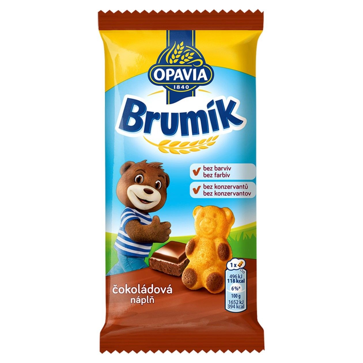 Opavia Brumík Čokoládová Náplň Jemné Pečivo 30g