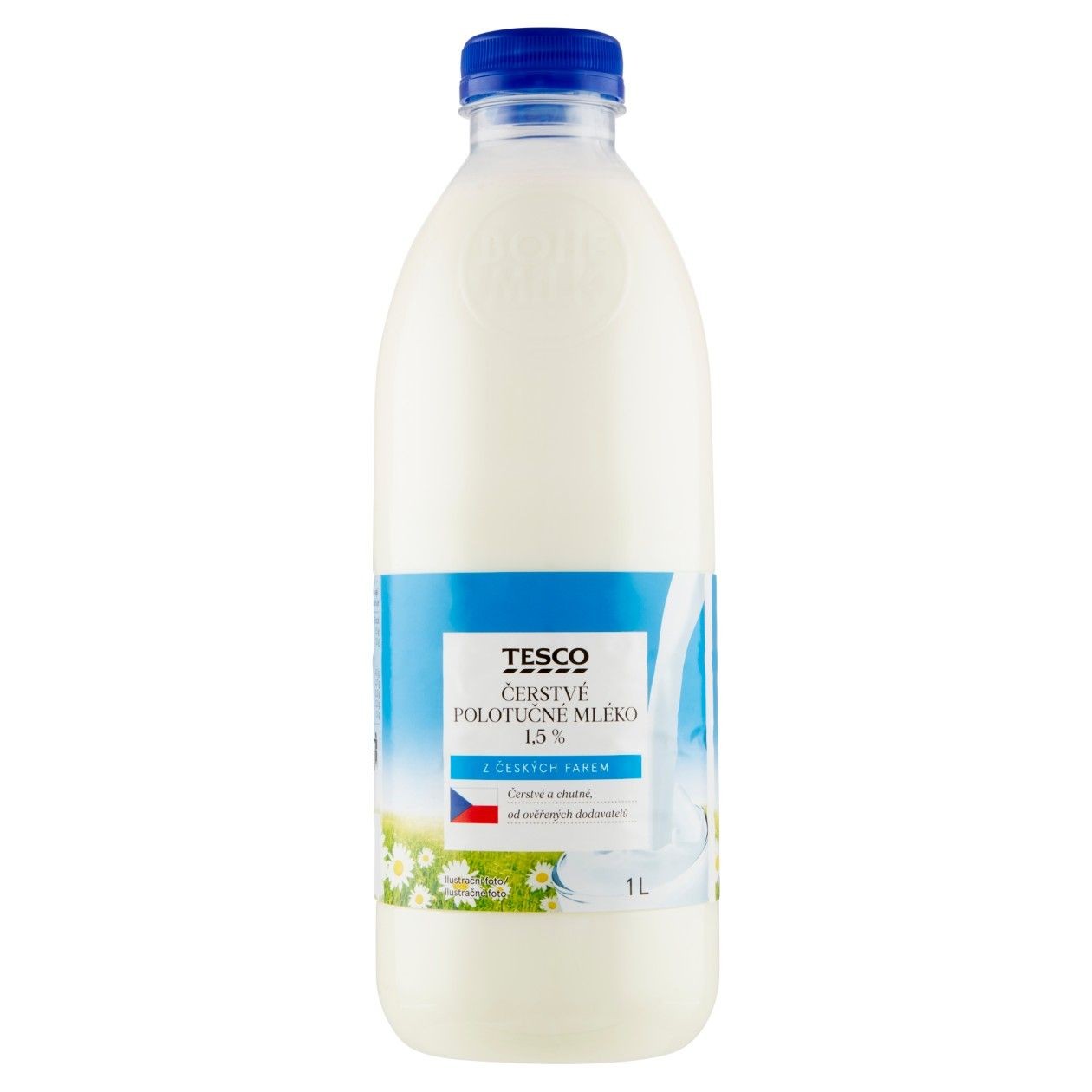 Tesco Čerstvé Polotučné mléko 1,5% 1L