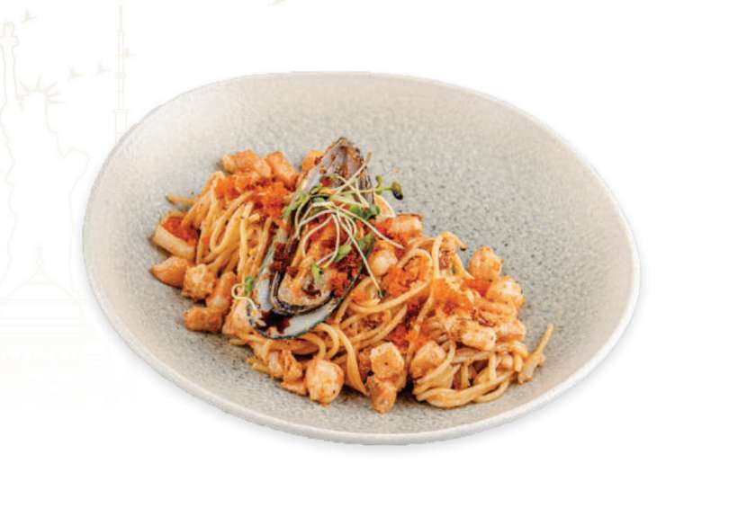 Seafood Spaghetti with Red Caviar