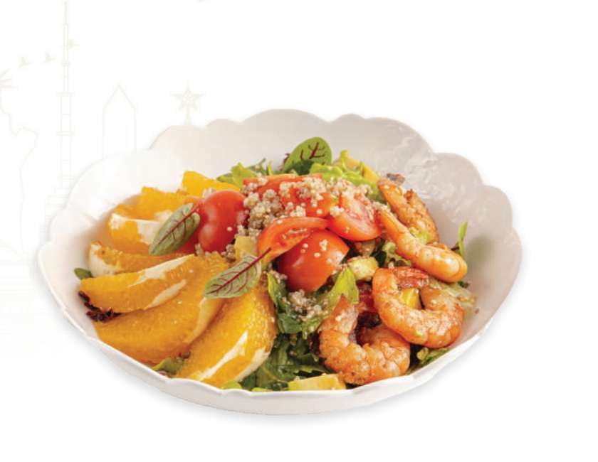 Salad with Royal Prawns and Quinoa