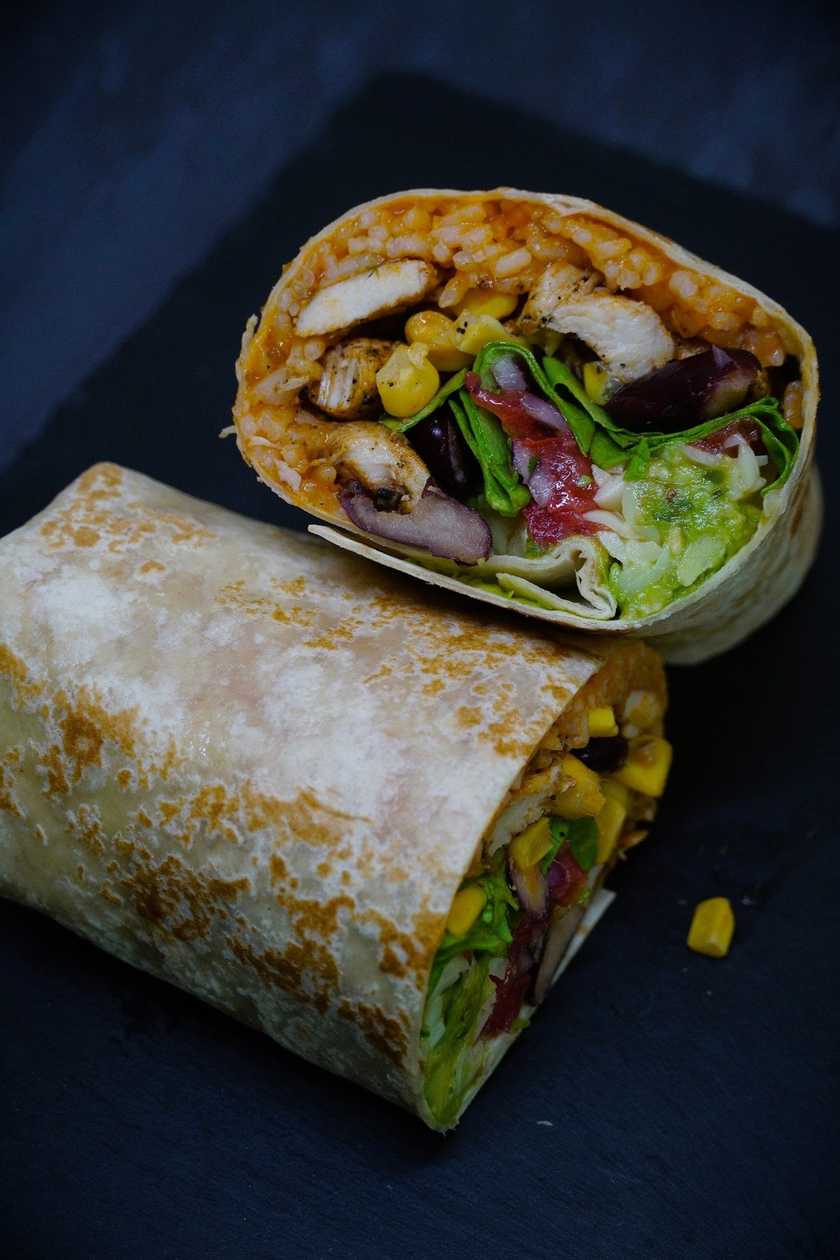 Classic chicken burrito