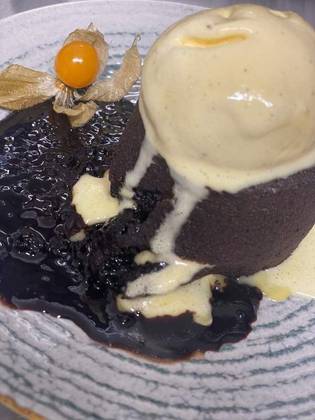 Lava cake with ice cream