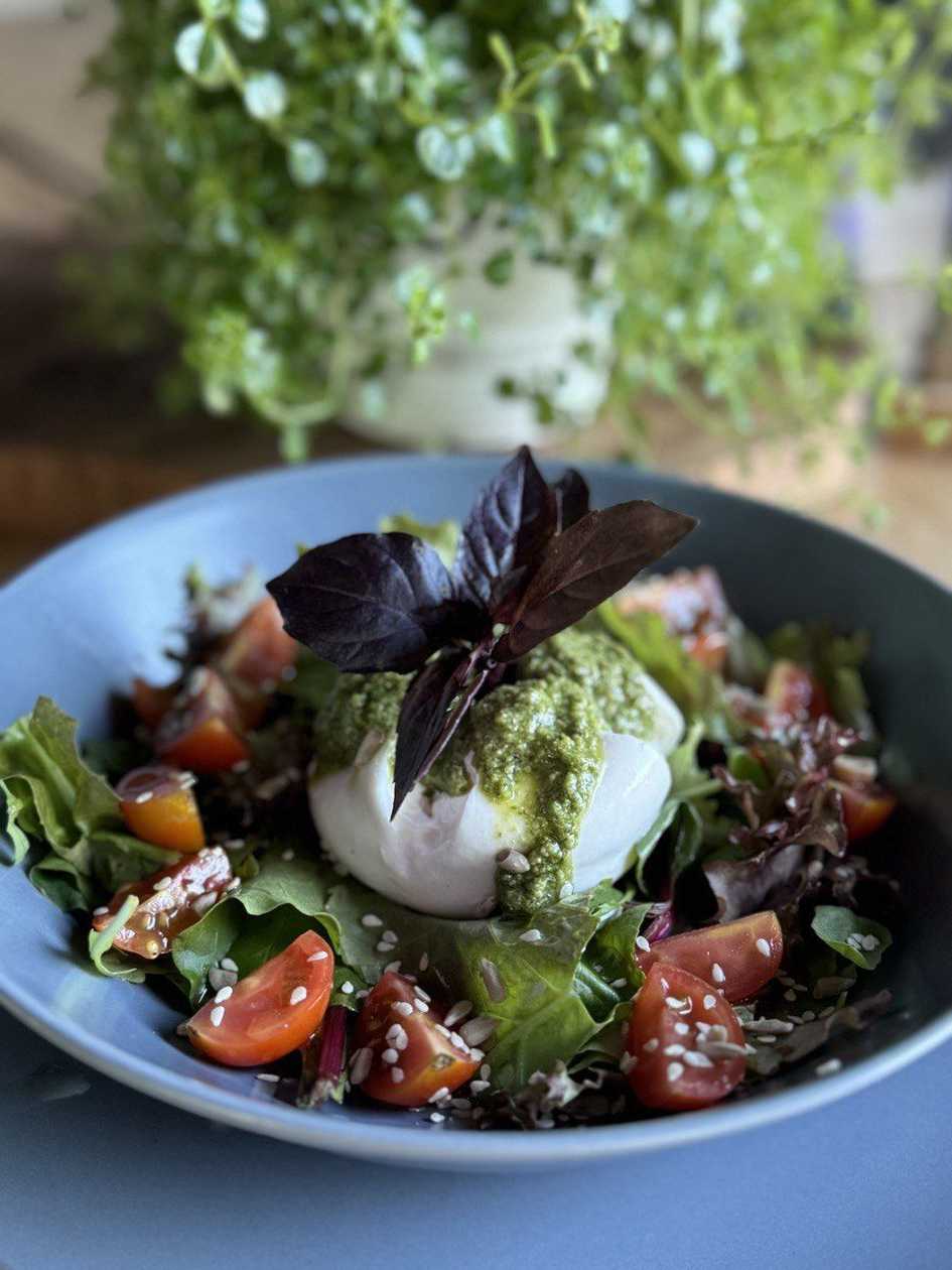 Burrata Salad with Pesto and Fresh Tomatoes