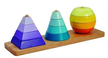 Wooden Shape Sorting Game, 32 x 9 x 9 cm, 1+