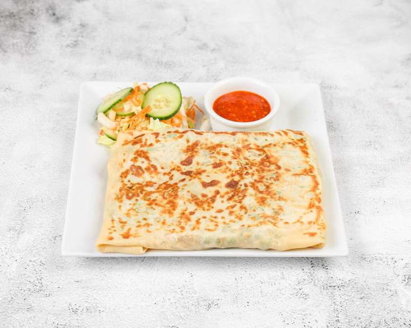 Pancakes with Button Mushrooms and Cheese