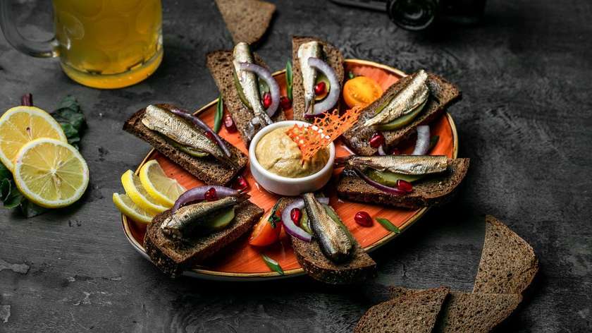Canapes with Sprat Fish