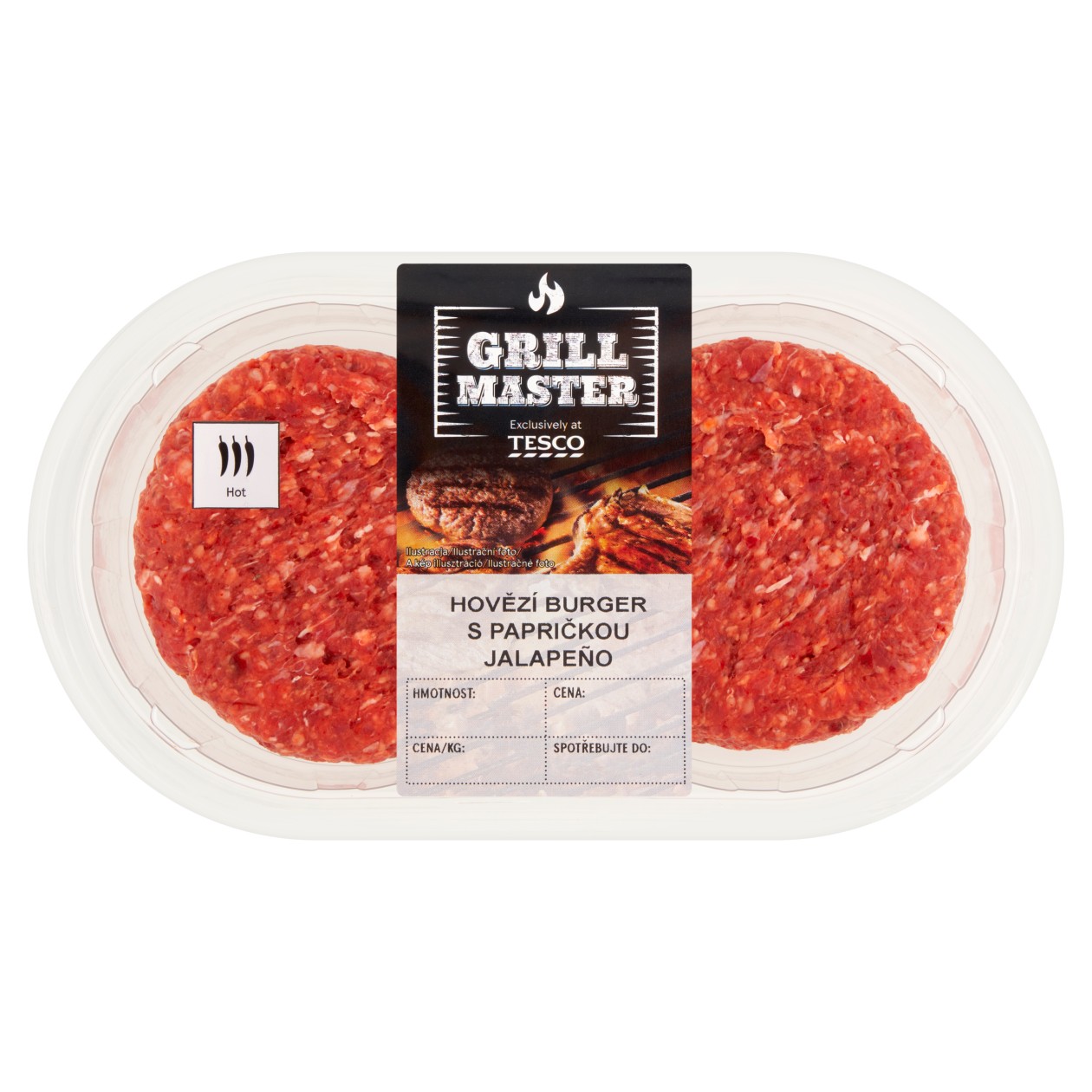 Tesco grill Master Beef Burger With Jalapeño Pepper 0.330Kg