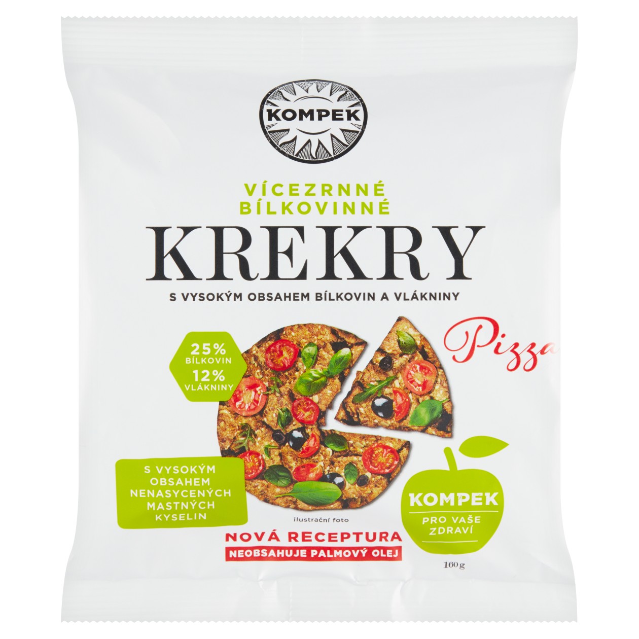 Kompek Vícezrnné Bílkovinné Krekry Pizza 160g