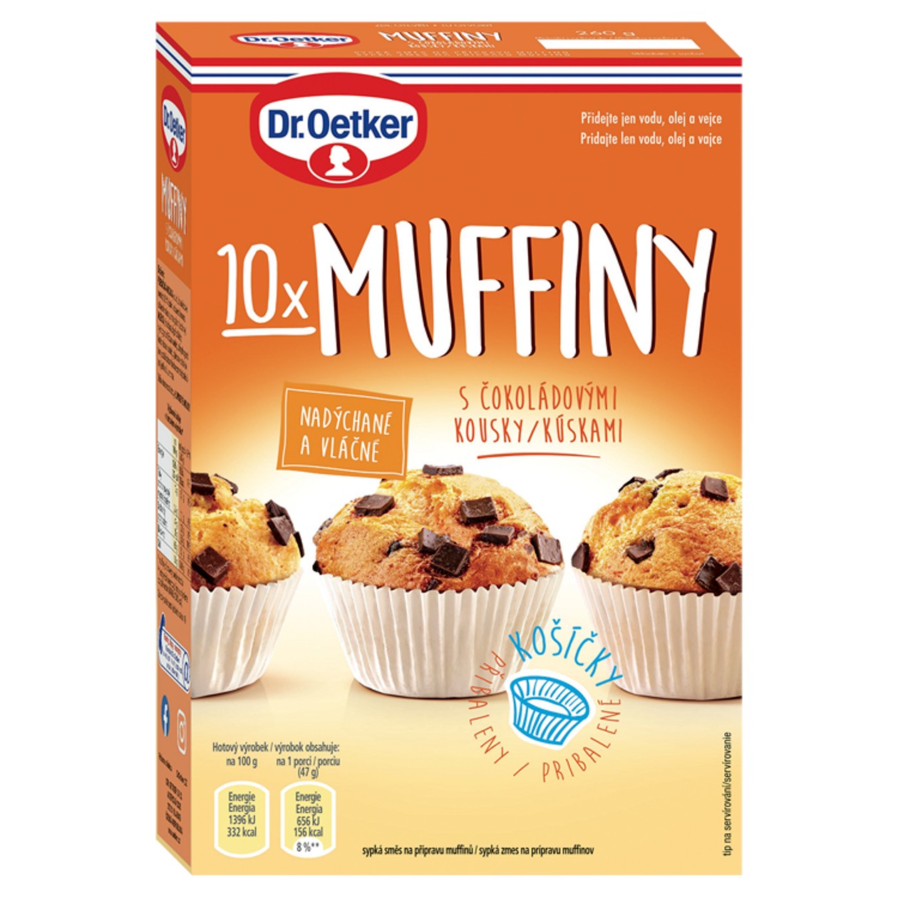 Dr. Oetker Muffiny S Čokoládovými Kousky 260g