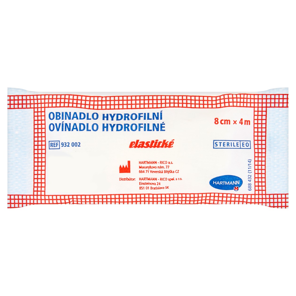 Hartmann Obinadlo Hydrofilní Elastické 8 Cm X 4 M