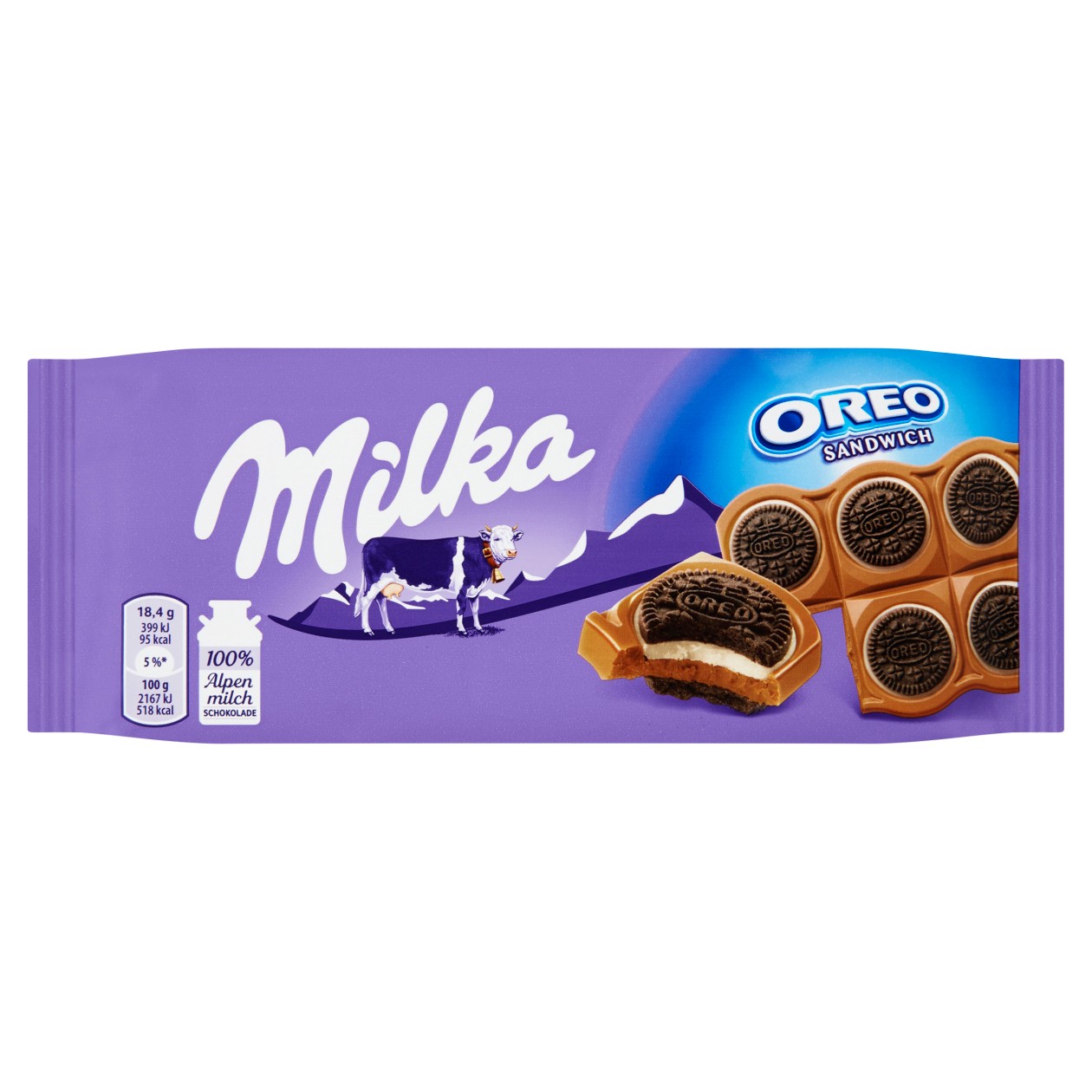 Milka Oreo Sandwich mléčná Čokoláda A Sušenky 92g