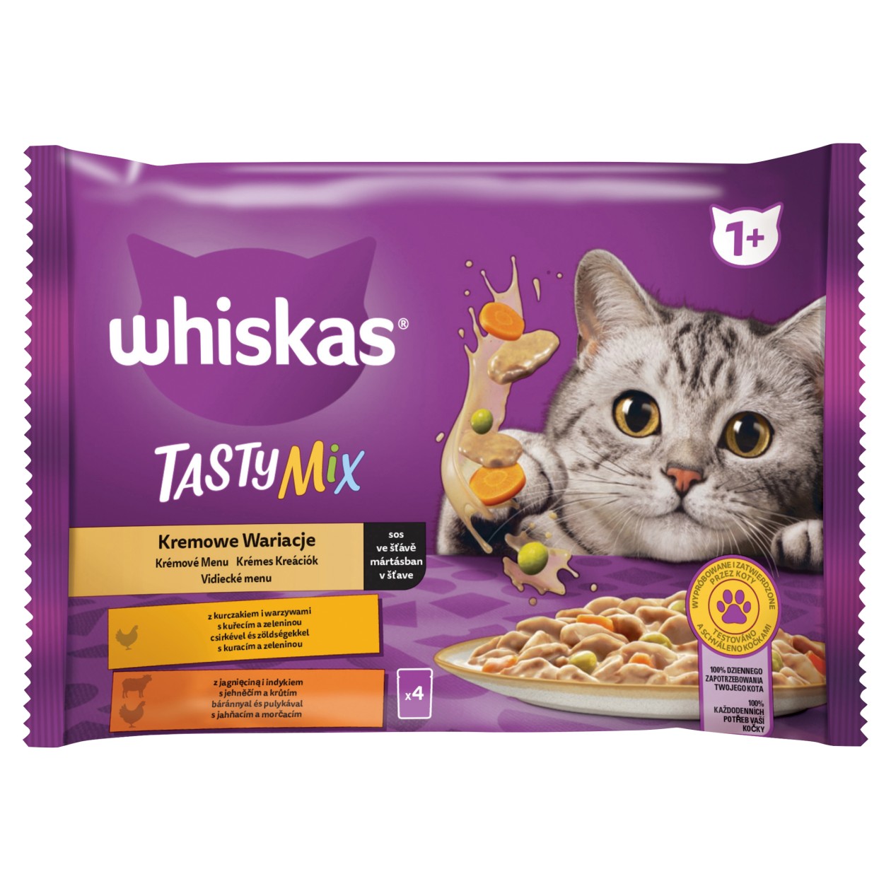 Whiskas Tasty Mix Krémové Menu Ve Šťávě 4 X 85g (340g)