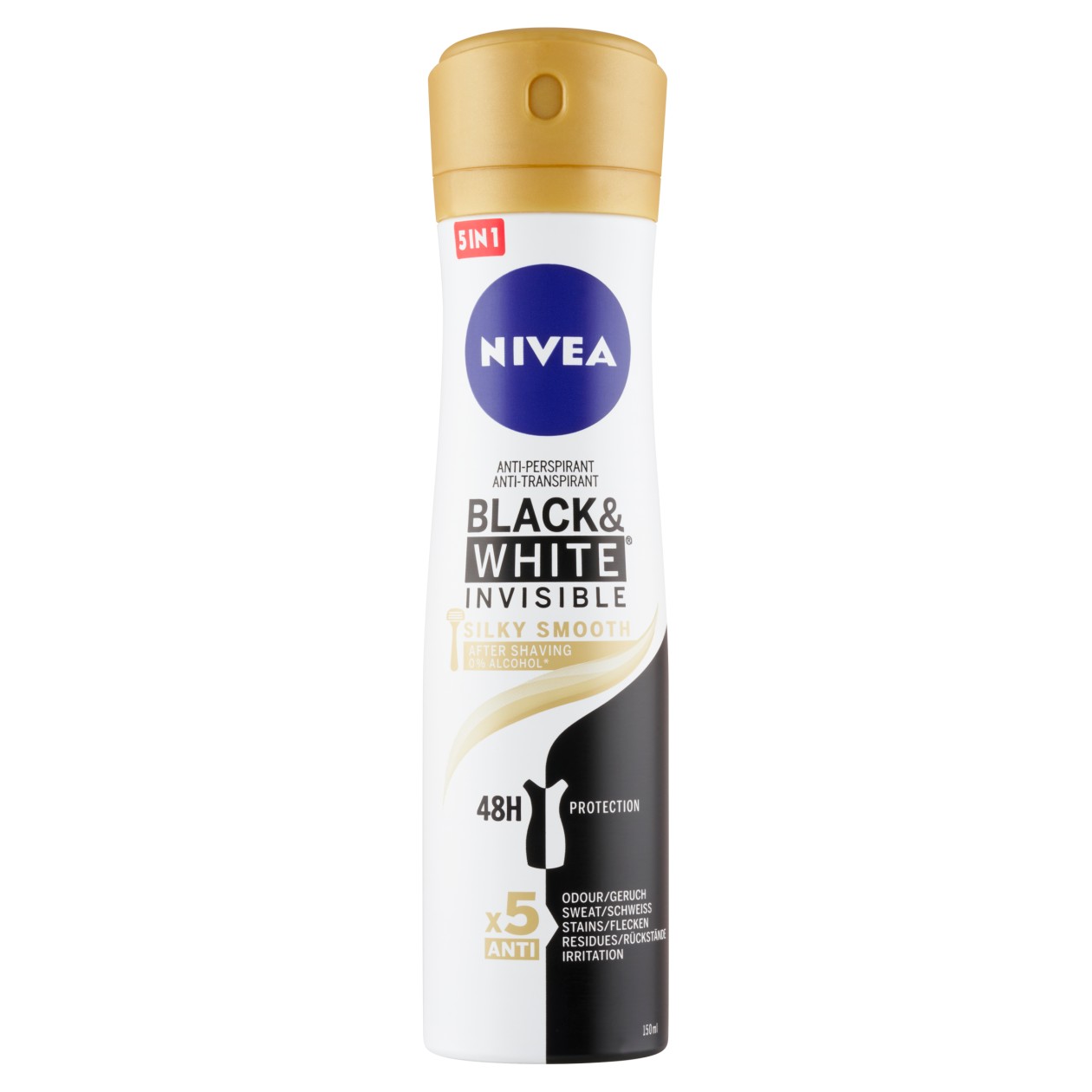 Nivea Black & White Invisible Silky Smooth Antiperspirant 150Ml