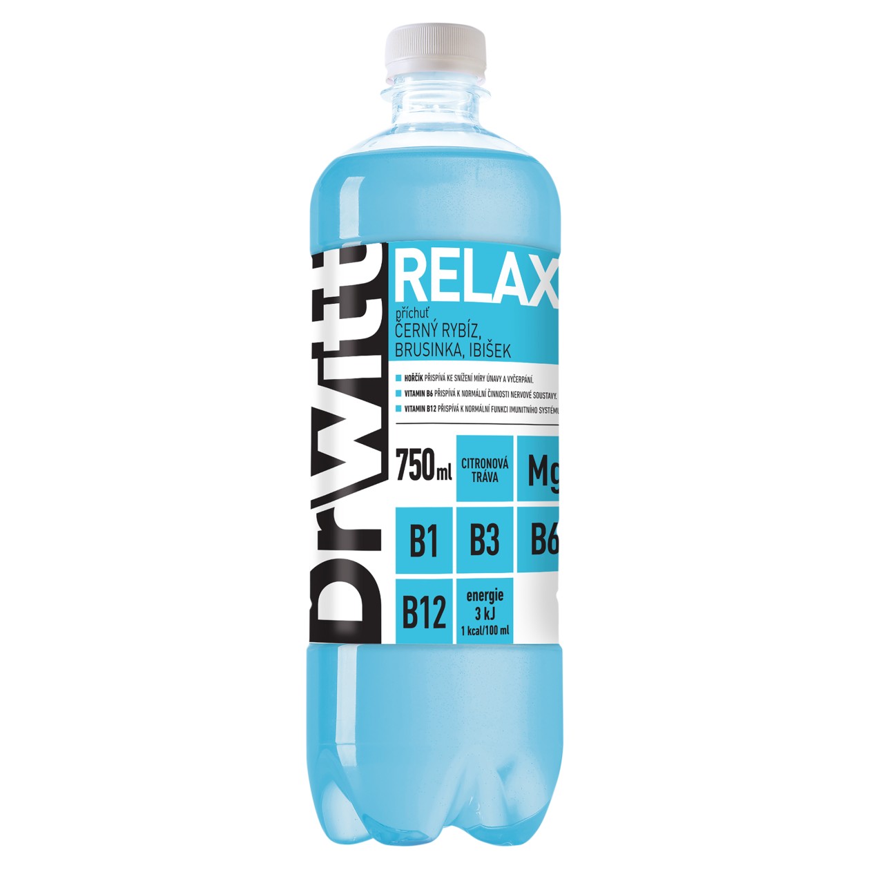 Drwitt Relax Příchuť Černý Rybíz, Brusinka, Ibišek 750Ml