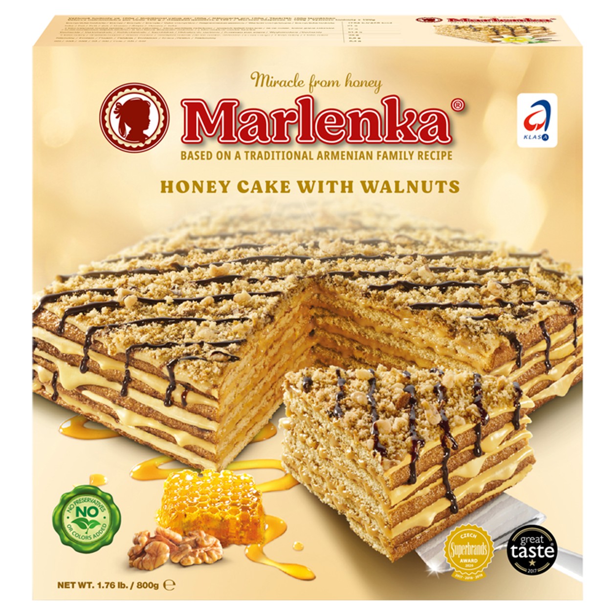 Marlenka Medový Dort S Vlašskými Ořechy 800g