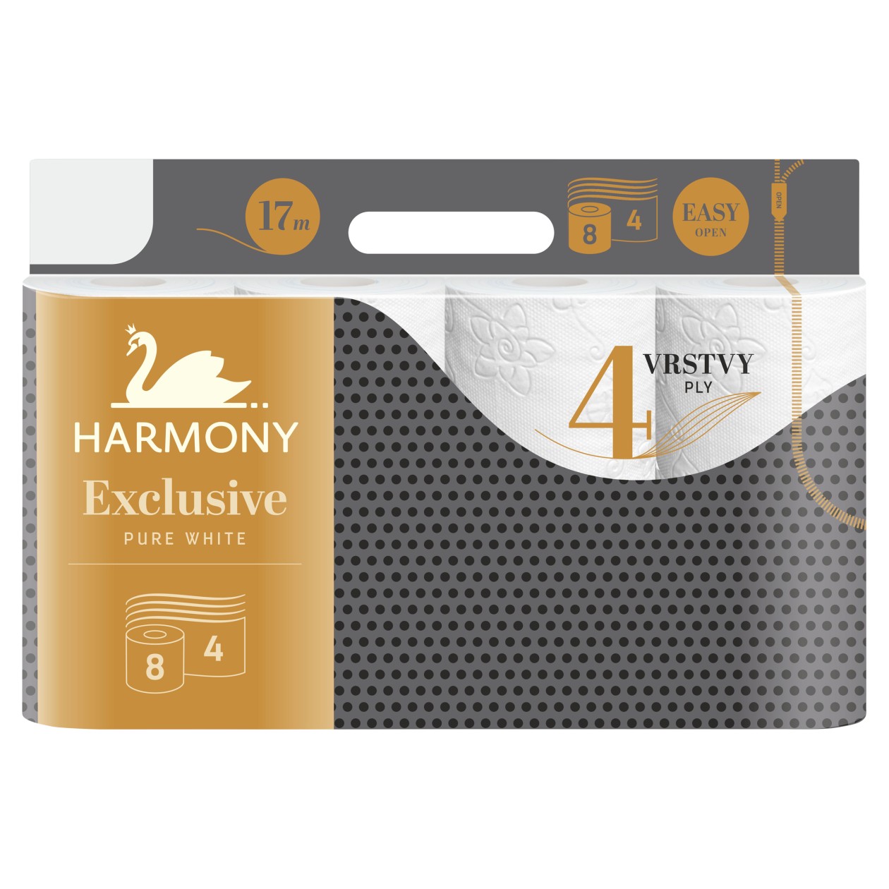Harmony Exclusive Pure White Toaletní Papír 4 Vrstvy 8 Ks