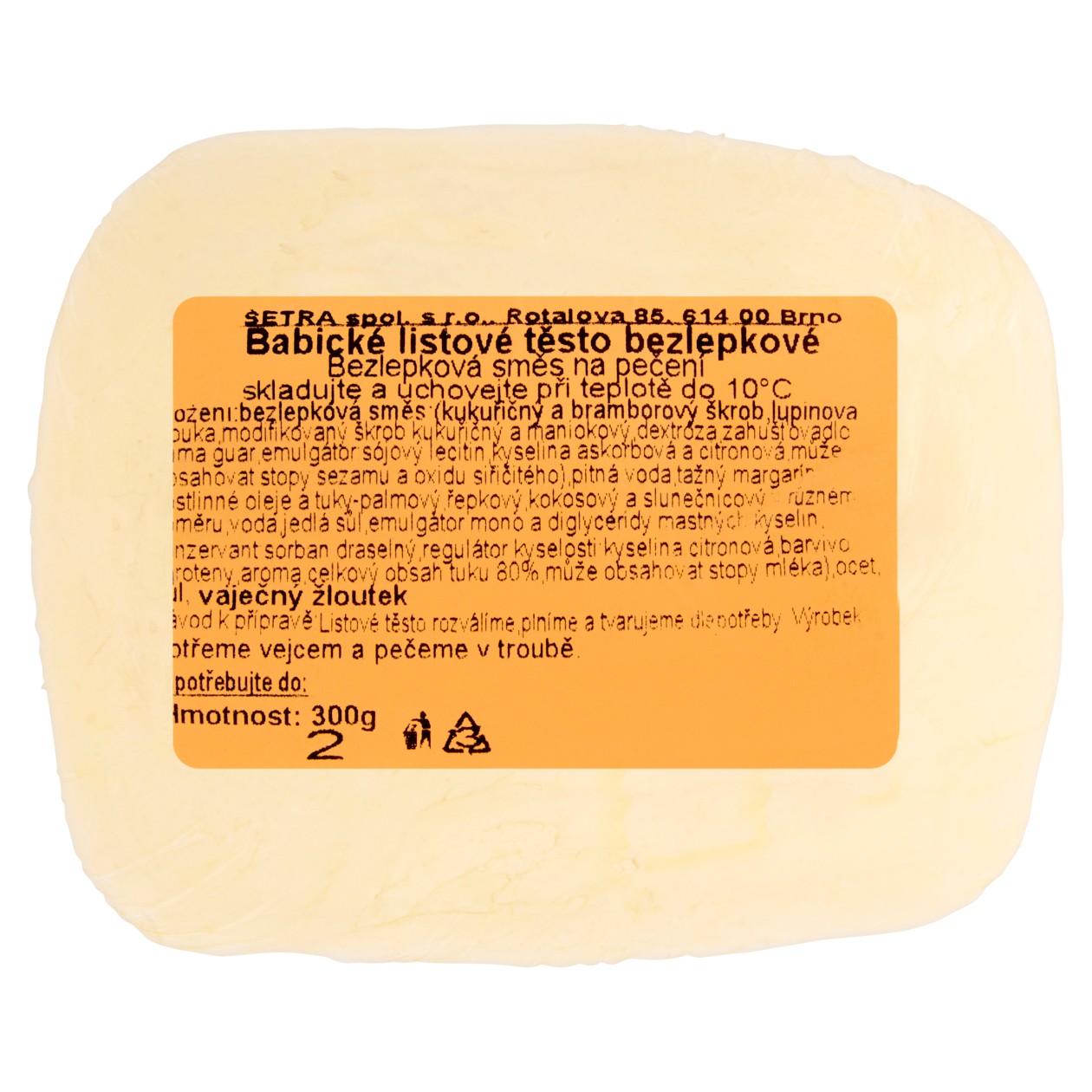 Šetra Babické Listové Těsto Bezlepkové 300g