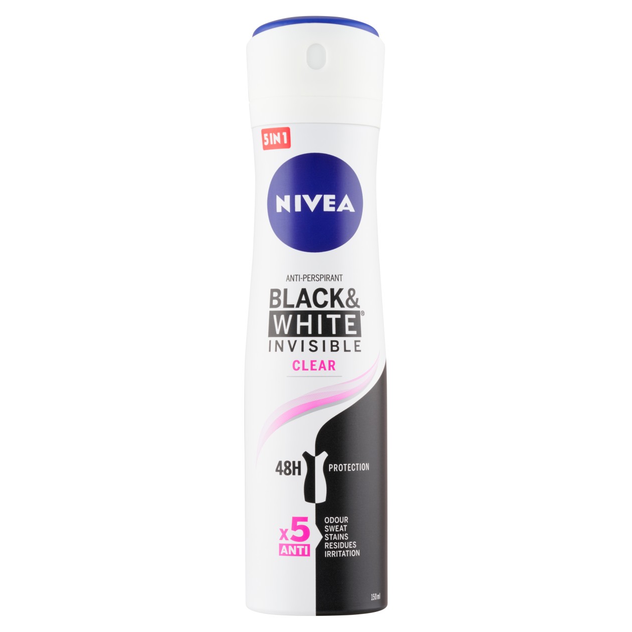 Nivea Black & White Invisible Clear Antiperspirant Spray 150ml