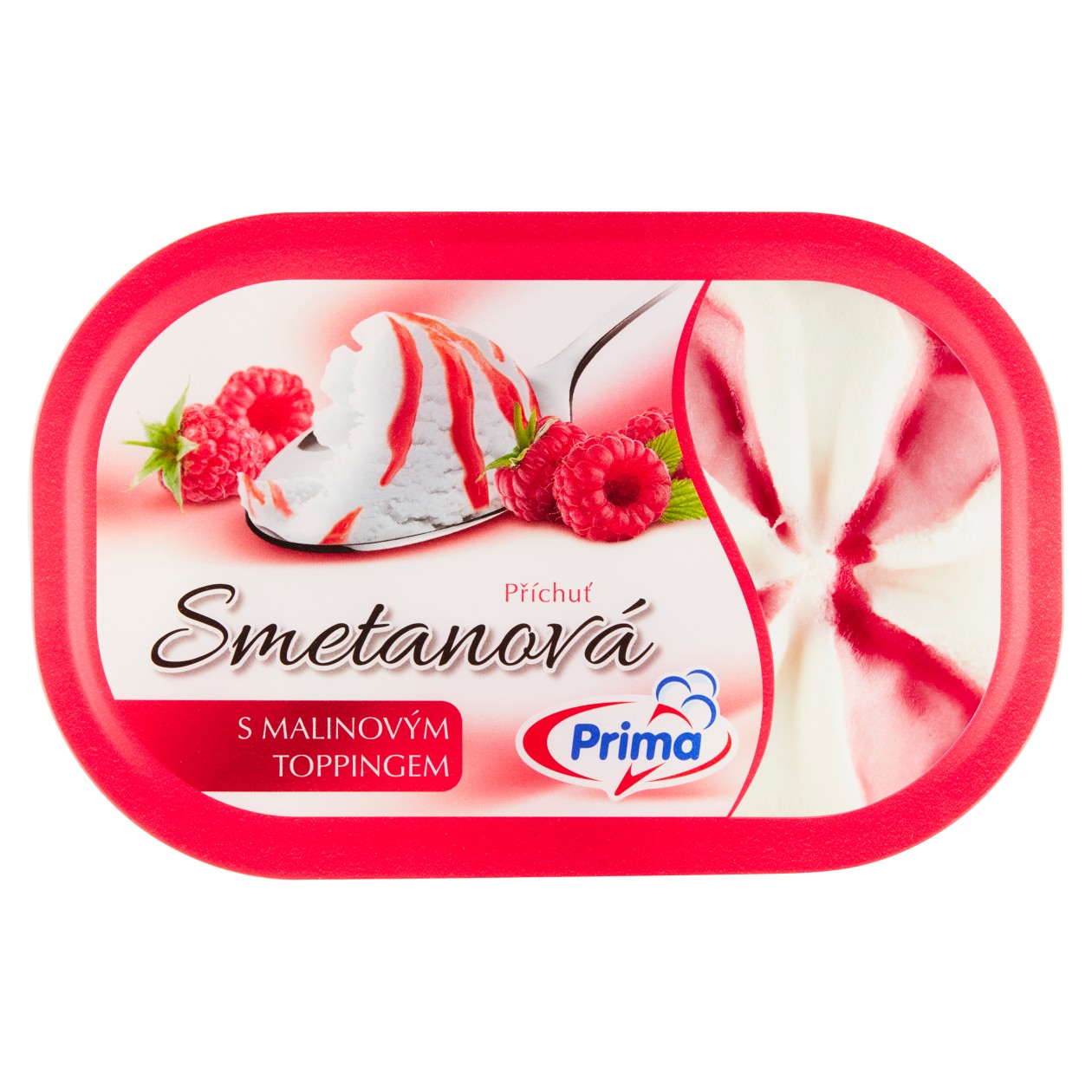 Prima Smetanová Příchuť S Malinovým Toppingem 900Ml