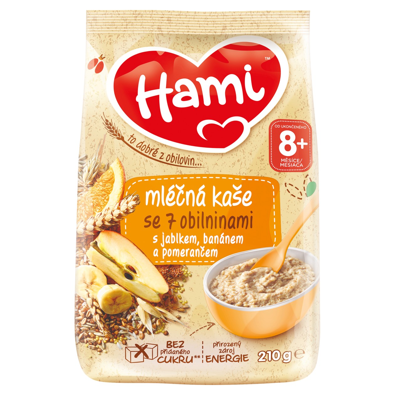 Hami Milk Porridge With 7 Cereals With Apple, Banana And Orange 210g