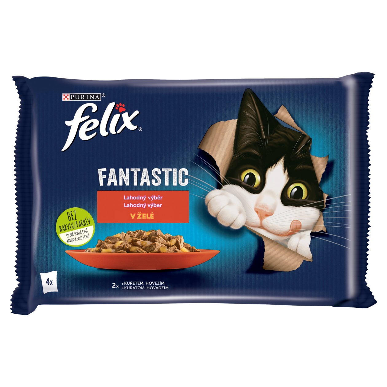 Felix Fantastic With Beef And Chicken In Jelly 4 X 85g