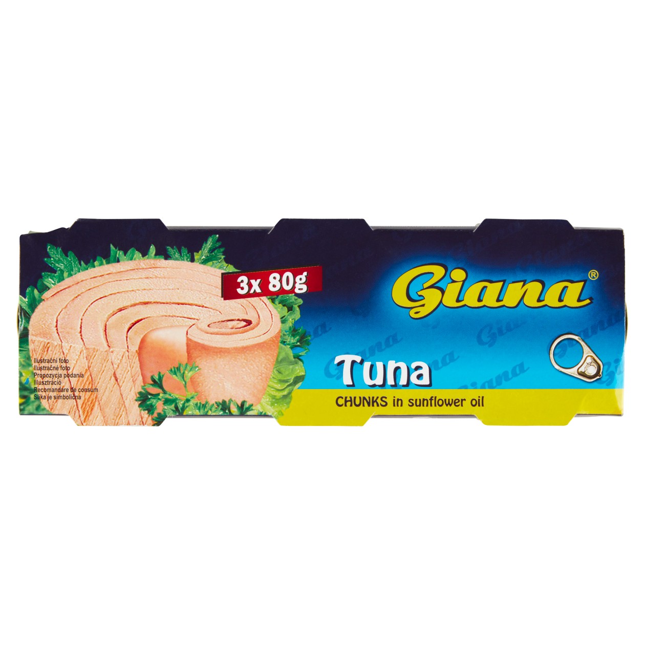 Giana Tuňák Kousky Ve Slunečnicovém Oleji З X 80g (240g)