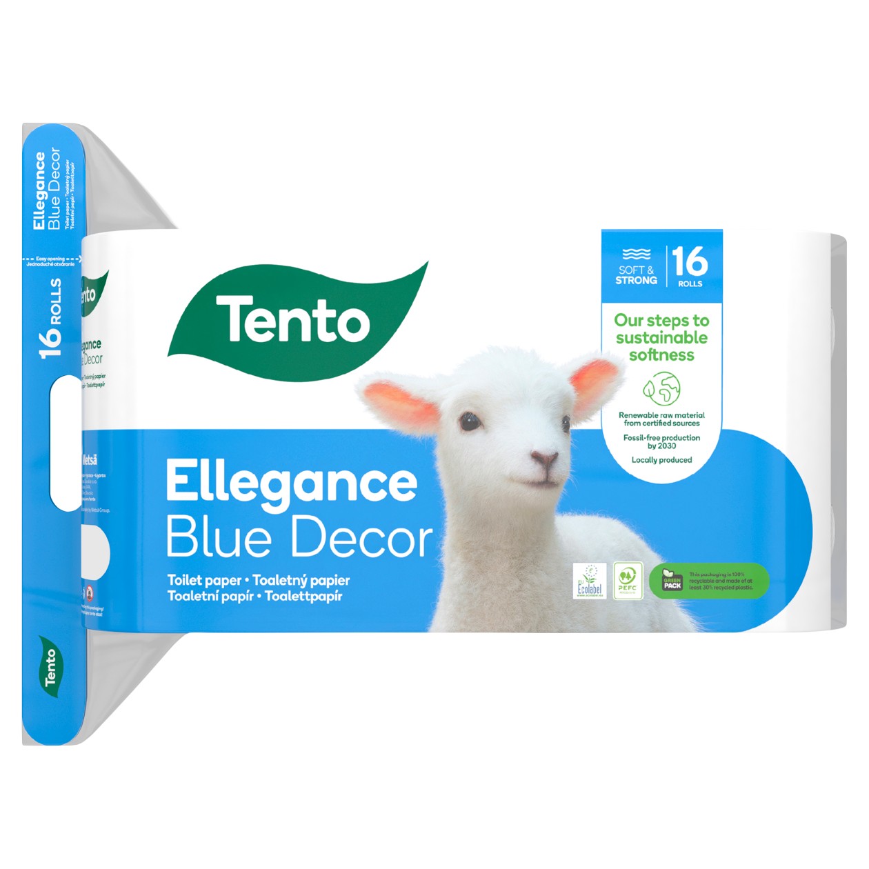 Tento Ellegance Blue Decor Toilet Paper 16 Rolls