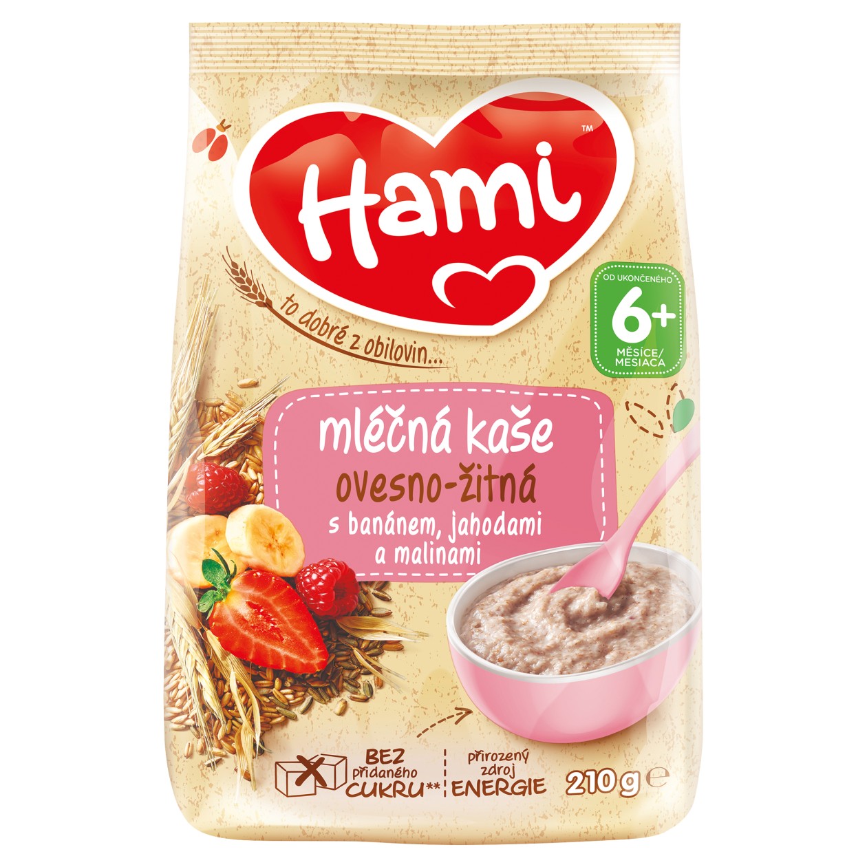 Hami Oatmeal Milk Porridge With Banana, Strawberries And Raspberries 210g