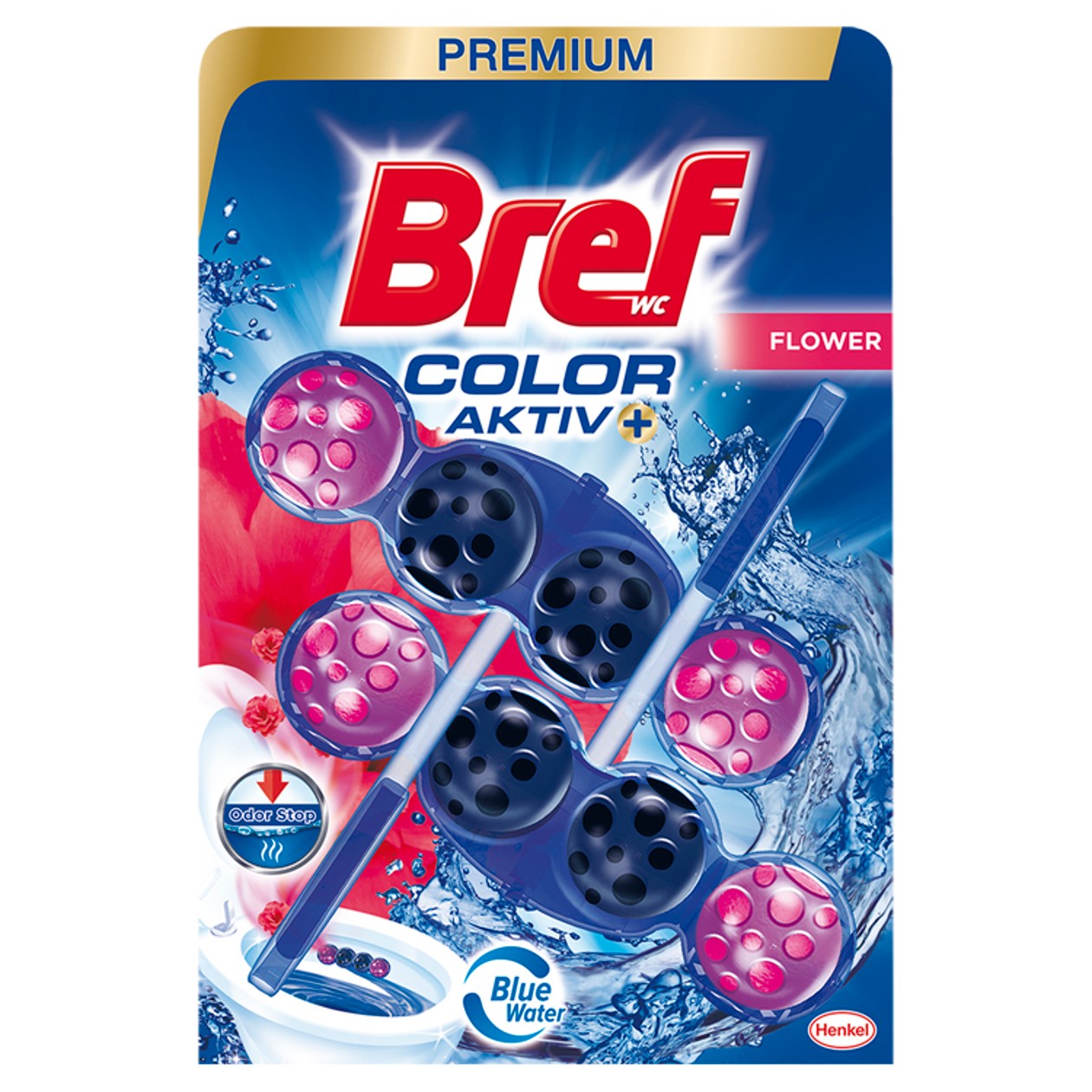 Bref Color Aktiv Flower Tuhý Wc Blok 2 X 50g