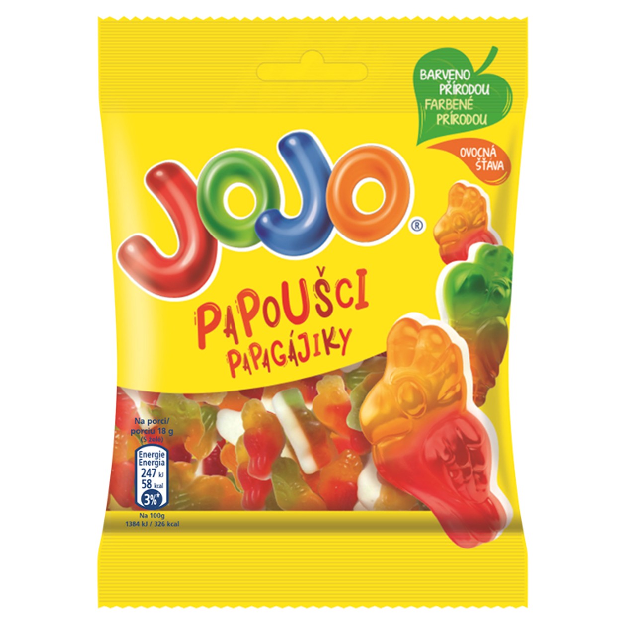 Jojo Papoušci Želé Bonbóny S Ovocnými Příchutěmi 80g